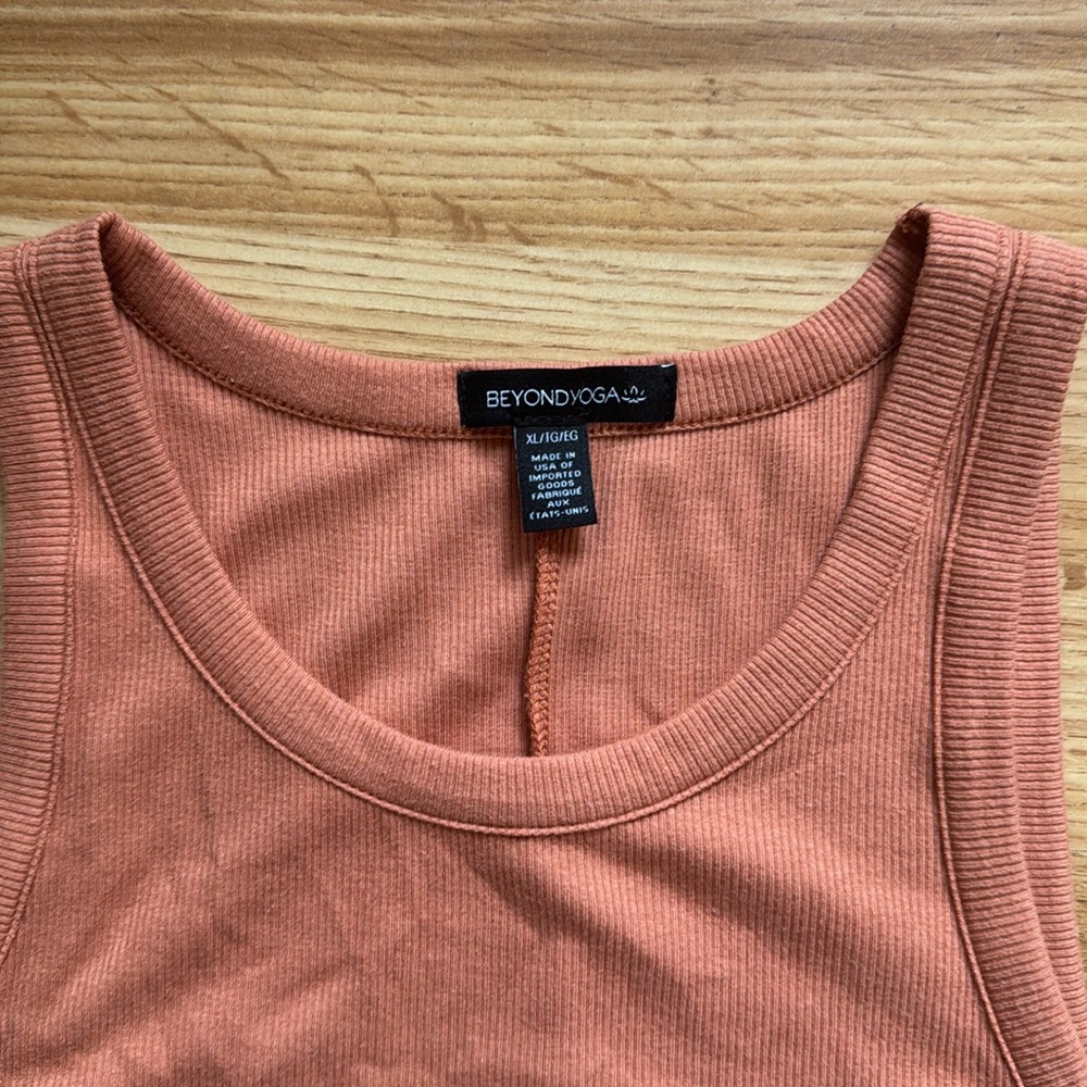 Beyond Yoga Sleeveless Midi Dress in Terracotta Peach - Picture 4 of 11
